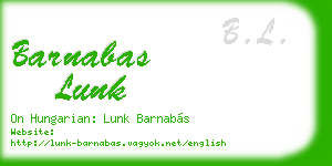 barnabas lunk business card